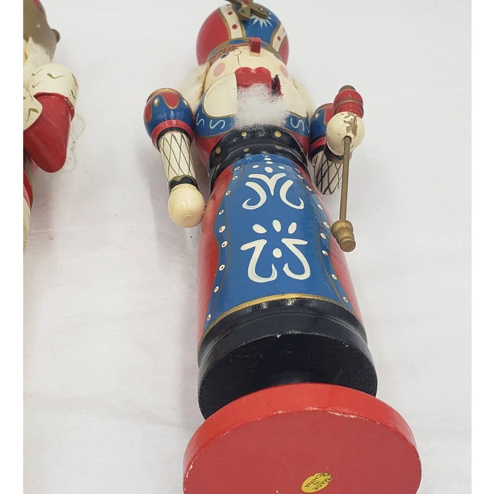 Vintage Nutcracker Set of 3 Made in China King Nutcracker, Female Queen, Drummer